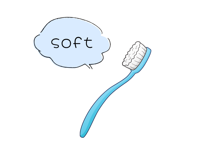 柔らかめの歯ブラシを使う
