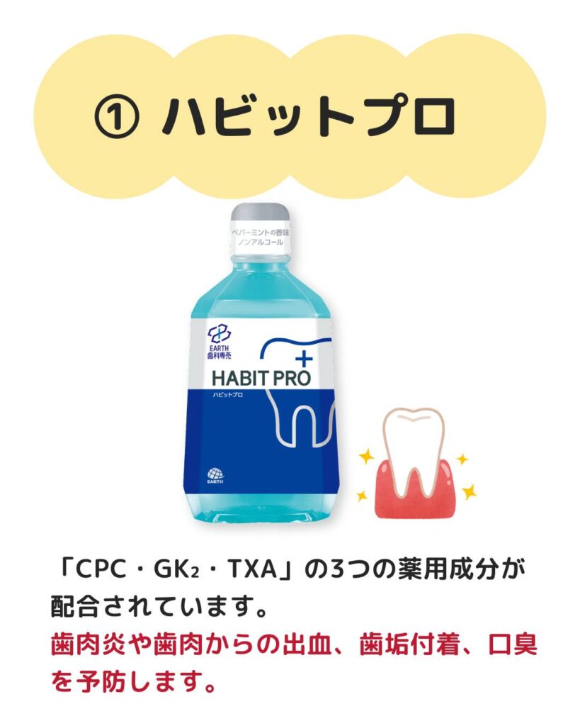 皆様は洗口液を使ってますか?普段の歯磨きと合わせて使用することでより虫歯・口臭などを防ぐ効果が期待で